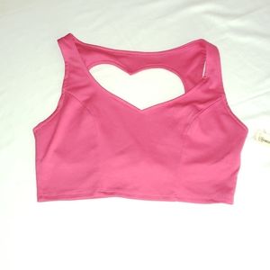 ❤3/10❤Pink crop top heart back